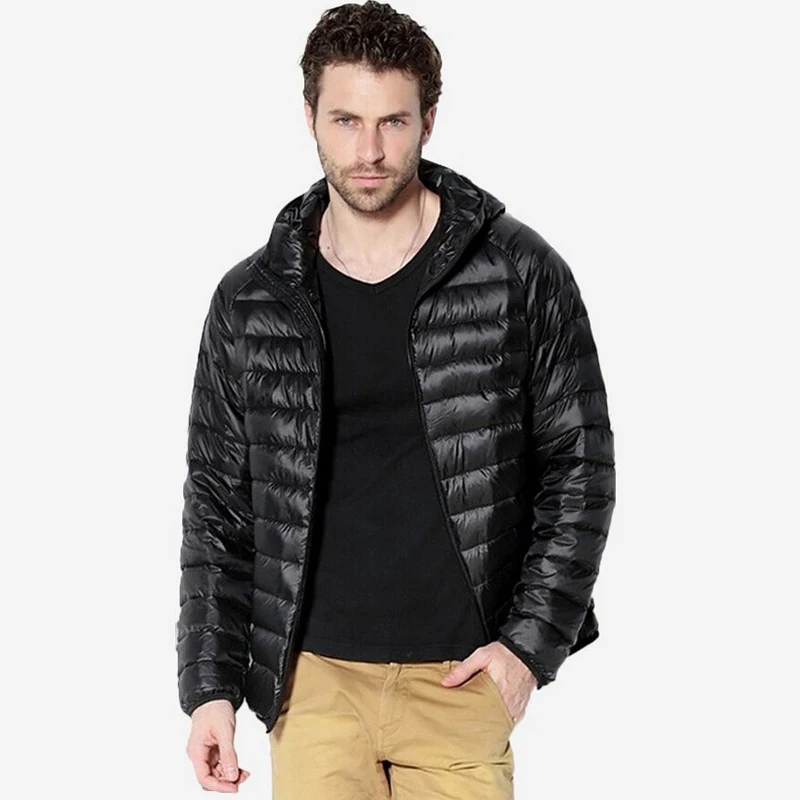 Download Winter Jacket Men Duck Down Jackets Mens Solid Breathable ...