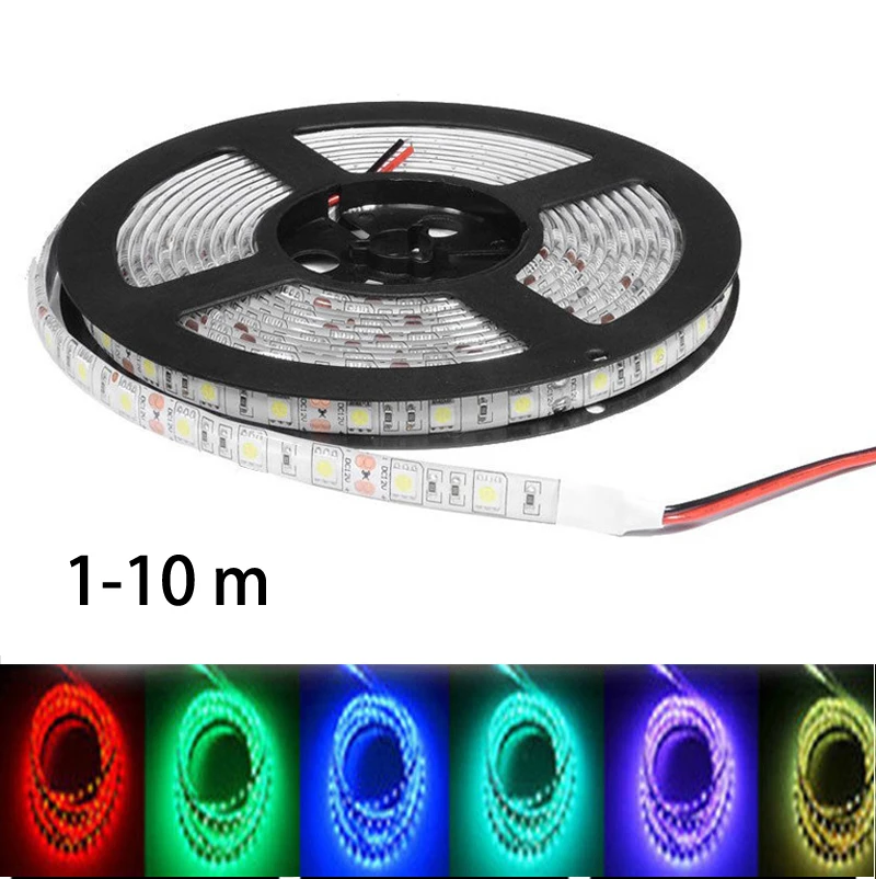 Светодиодная лента 5050 smd Водонепроницаемая не/ip65 DC 12 В 60 светодиодов/м гибкая