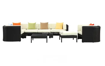 

curved outdoor furniture gaden rattan sofa set