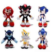 6 стилей, игрушки Sonic Peluche, черный, синий и красный плюшевый Соник, мягкие куклы, подарок для детей на Рождество