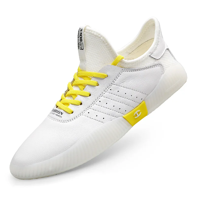 

2019 Summer New Jelly Sports Casual Mens Sneakers Mens White Leather Shoes Flat Mixed Colors Vulcanized Breathable Lace-up Shoes
