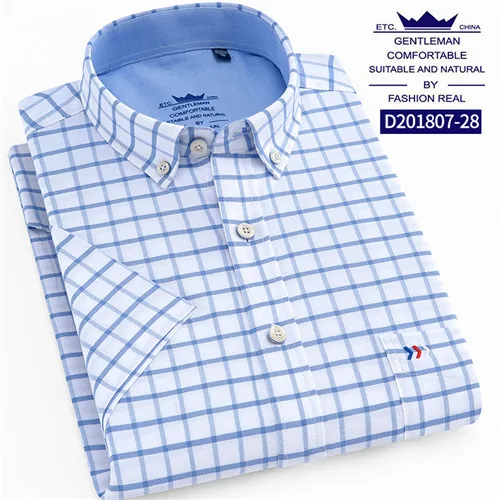 Летние новые мужские рубашки, поступление, Мужская модная уличная одежда, повседневная хлопок, высокое качество, с коротким рукавом, Ropa Hombre 4XL XT647 - Цвет: D201807-28