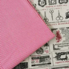 Новинка! 50*160 см красный белый в полоску из хлопка с принтом Ткань четверти Комплект telas DIY Лоскутная Стёганое одеяло кукла Вышивание ДЕТСКИЕ Текстильные постельные принадлежности