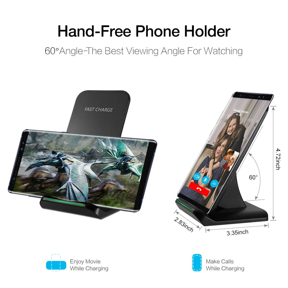 RAXFLY Qi Wireless Charger 10W stand For iPhone X 8 Plus USB quick Fast Charging pad For Samsung S8 Plus S7 S6 edge Note 8 Dock 