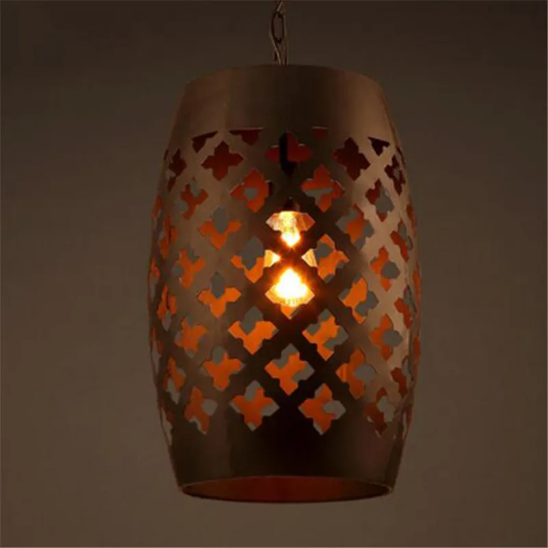 

Indutrial Retro Art Bar Pendant Lamp Iron Cage Shade Loft Style Aisle Light Dining Room Decoration Vintage Light Free Shipping