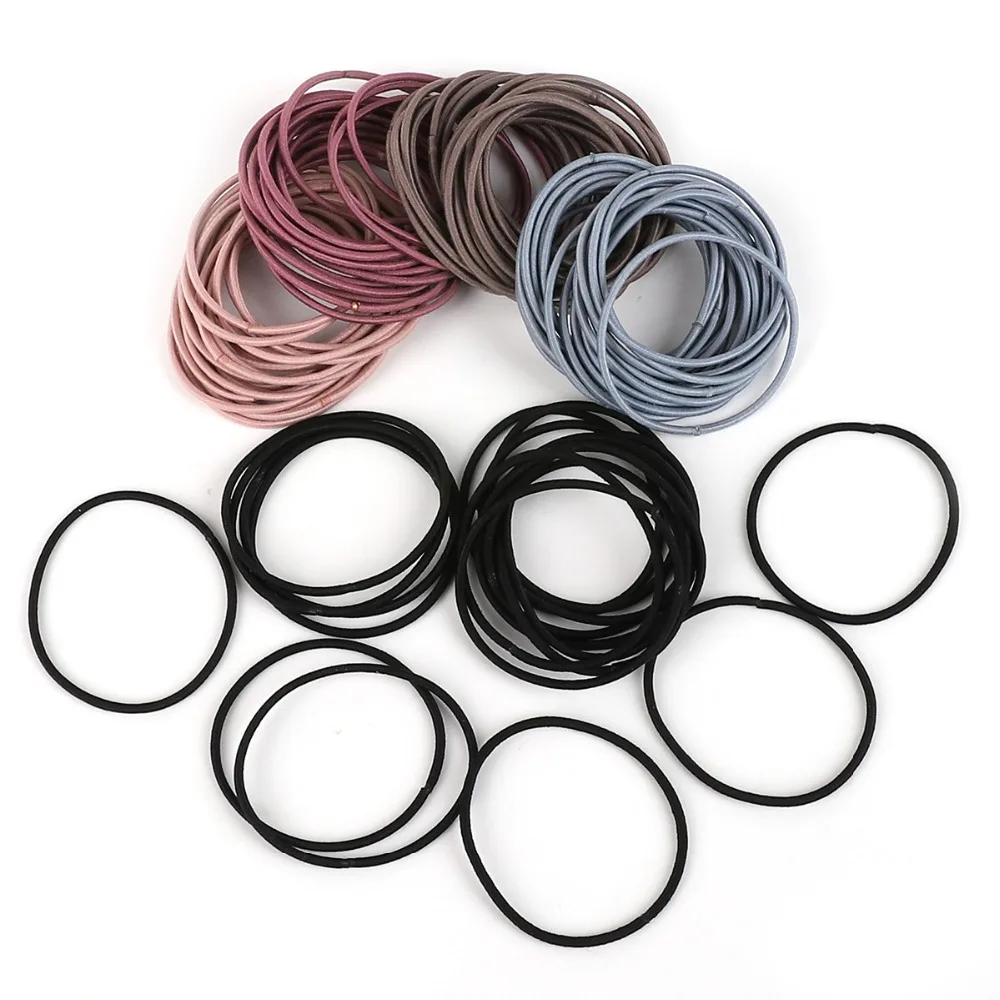 

100pcs/lot 5CM Cute Girl Ponytail Hair Holder Hair Accessories Thin Elastic Rubber Band For Woman Girl Hair Ties