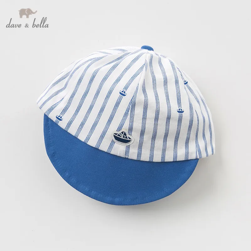 

DBH10816-3 dave bella summer baby boy new born Baseball cap children boutique hat striped sport wear
