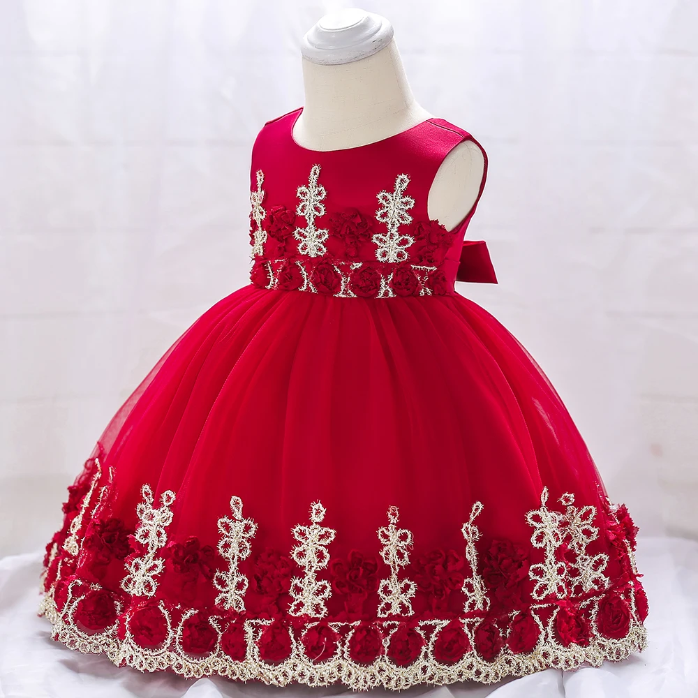Baby girls Dress 2018 New Lace Flower 6M-24M 1 Years Baby Girls Birthday Dresses Vestido Christmas party princess dress