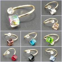 Unique Design Fashion Elegant Austrian Crystal Rhinestone Wedding Ring Valentine's Day Gift Rings For Women Girls