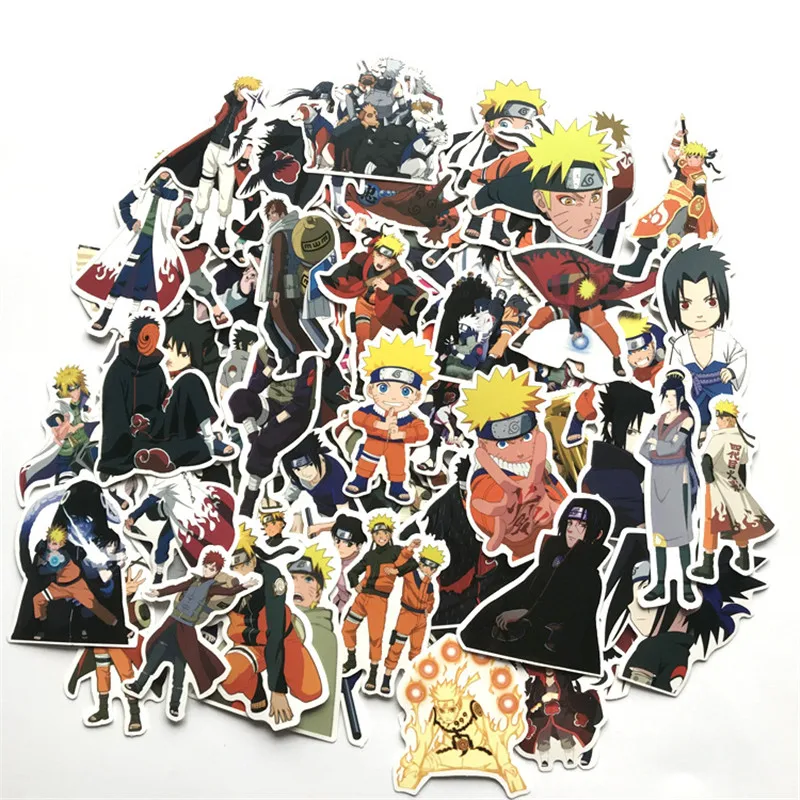 

63Pcs Hot Sale Anime Naruto Series Classic Stickers For Backpack Notebook PC Skateboard Bicycle Car Moto Waterproof Toy