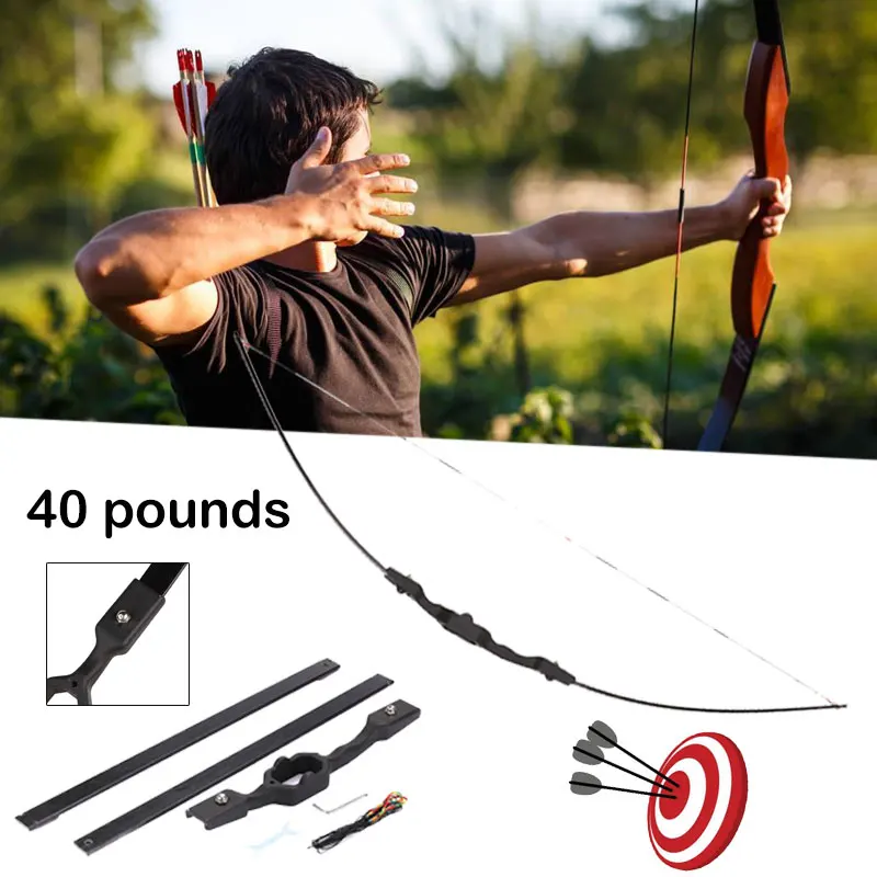 Black Archery Recurve Bow Durable Archery Field Hunting Bowstring Competitive Competition Dress