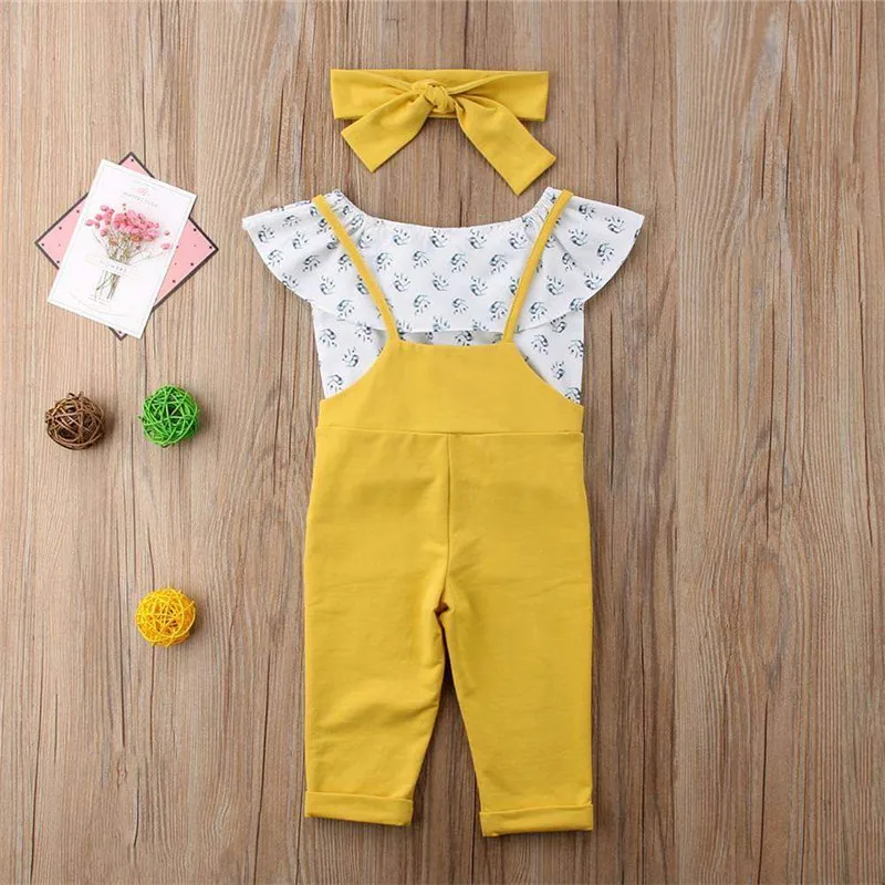 Flora Toddler Baby Girl Kids Clothing Off Shoulder Tops Long Pants