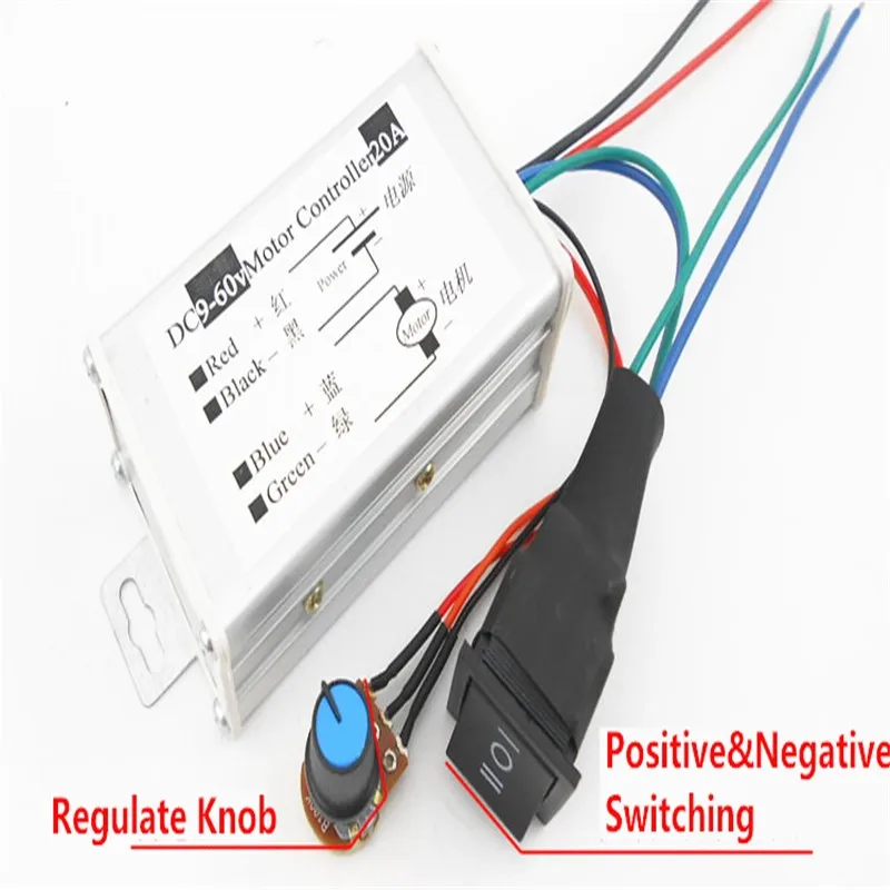 PWM регулятор двигателя пост. Тока, постоянно изменяемый положительный и отрицательный переключатель 20A регулятор скорости 12V24V36V48V