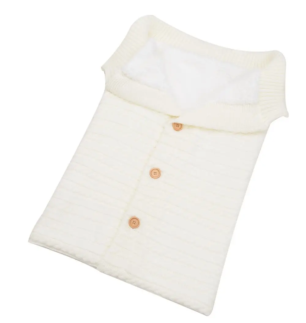 Зимний и осенний Детский Теплый вязаный спальный мешок, одеяло для детской коляски для новорожденных, толстая мягкая пеленальная накидка, муфта для ног - Цвет: 1