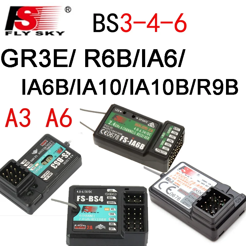 Flysky 3ch 6CH 9ch 10ch FS iA6B Fs iA6 GR3E R6B X6B fS IA6B BS3 BS4 BS6 Rc приемник i4 i6 i1A10B RC передатчик|Детали и