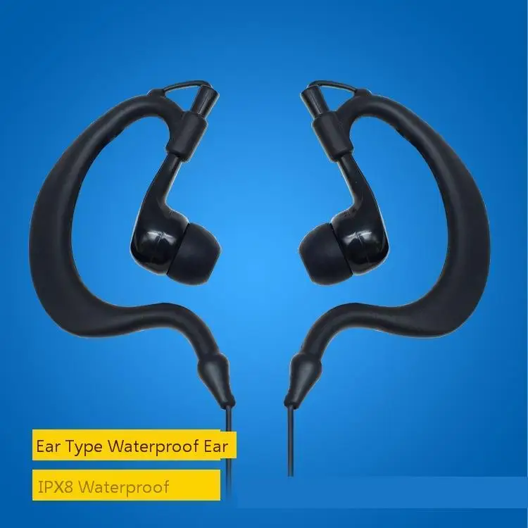 Waterproof Swimming Earphones 3.5 Ear hook Headset IPX8 Mp3 Music Headphones Sport Swim Diving