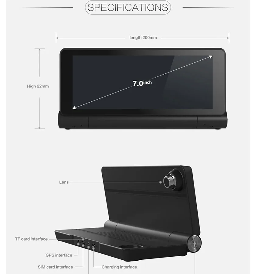 Зеркало видеорегистратор Infispruce 7 &quot 4G Android 5 1 ROM16GB RAM1GB|Видеорегистраторы| |