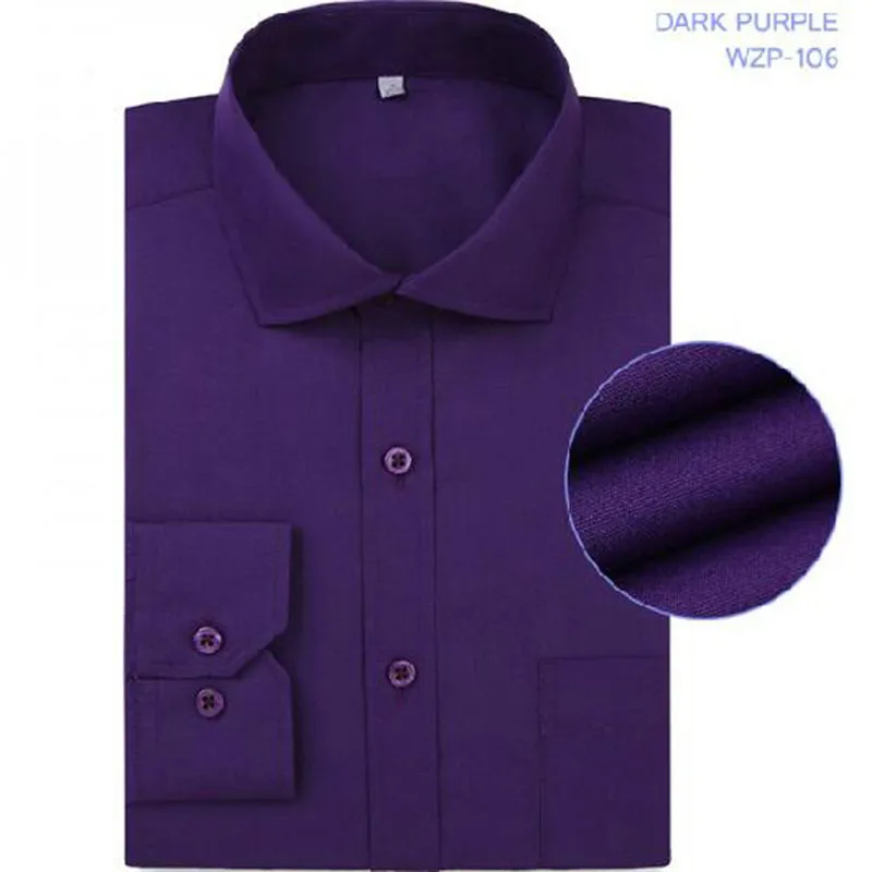 

Business Men Formal Dress Shirts Long Sleeve Square Collar Single Breasted Pure Cotton High Quality Slim Fit Shirts Chemise