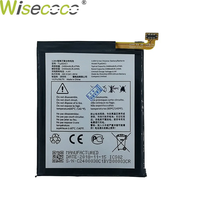 Wisecoco новый оригинальный аккумулятор 2460 мАч TLP024C1/TLP024CJ для Alcatel A3/Shine Lite A3 OT 5046 5046D 5046Y