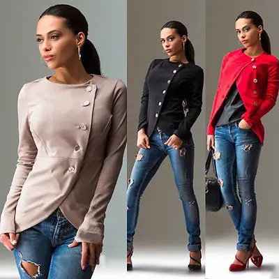 Мода Новые Женщин Lady Кардиган Короткий Жакет Теплый Sweatershirt Топ Пиджаки Хаки