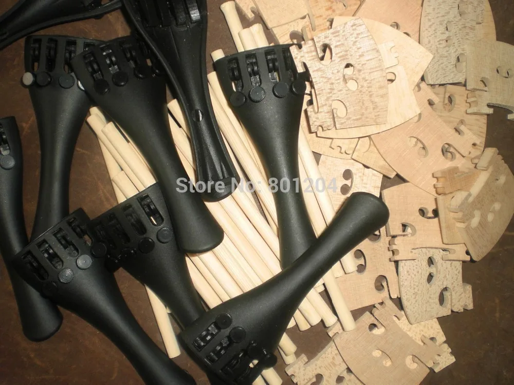 

10 sets fiddle parts including 20 PCs Violin sound post and 10 PCs Violin Bridge 4/4 and 10 PCs Carbon Tailpiece