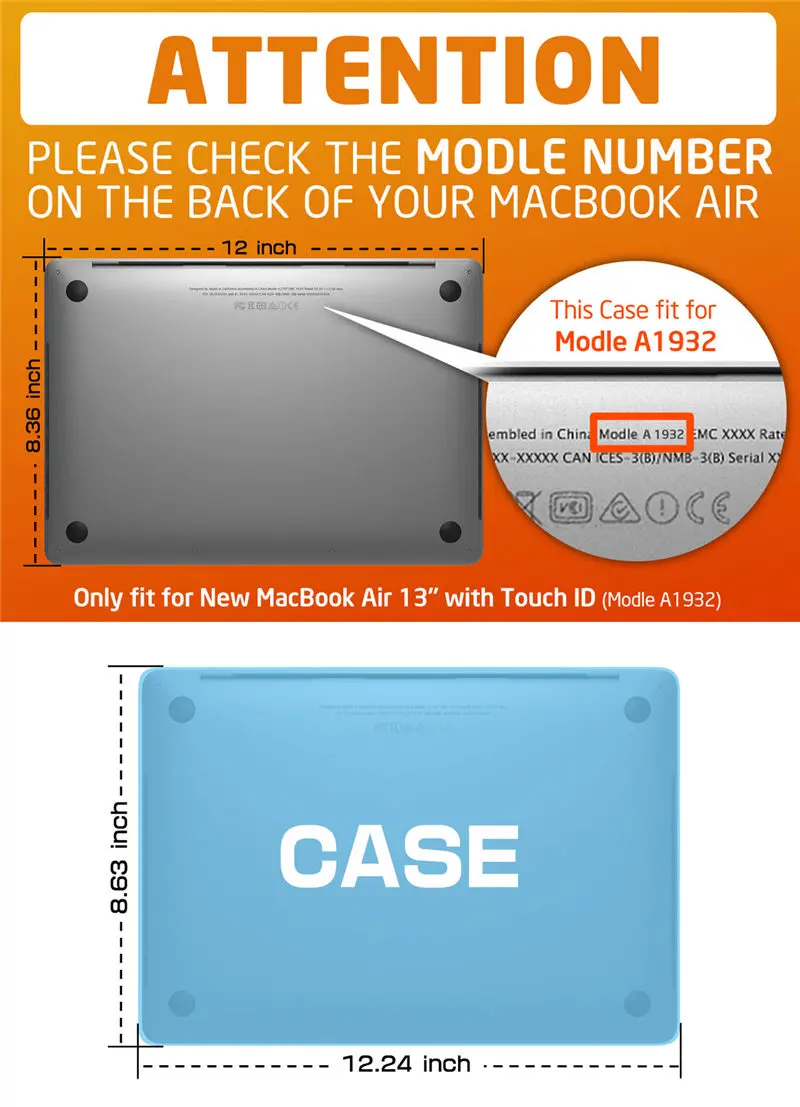 Для MacBook Air 13 дюймов Чехол, тонкий прорезиненный ТПУ бампер UB чехол для MacBook Air 13 дюймов A1932 с сенсорным ID& retina дисплеем