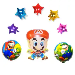 8 шт./компл. Марио фольги Воздушные шары набор со звездами 18 дюймов круглый новый стиль Супер Марио воздушный шар для детей игрушки