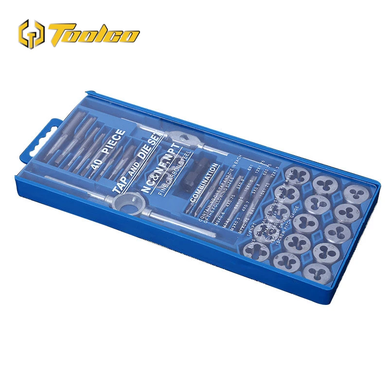 

Toolgo 12 / 20/ 40pcs Tap and Die Set M3-M12 Screw Thread Metric Taps Wrench Dies Alloy Metal Wrench Screw Threading Hand Tools