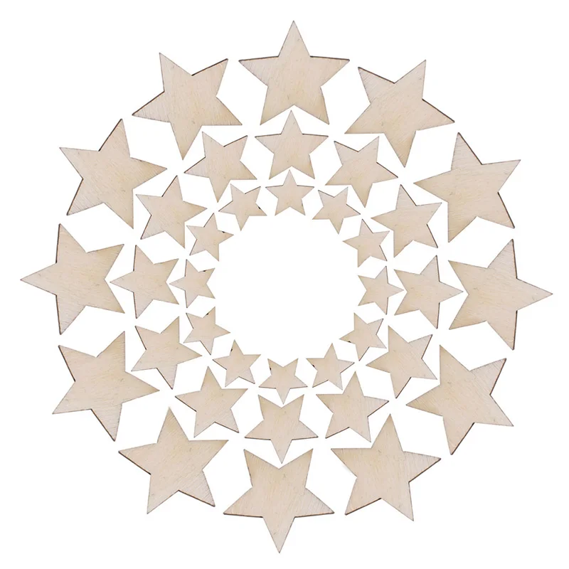 

100pcs Wooden Mini Mixed Wood Star Embellishment Cardmaking Scrapbooking Crafts