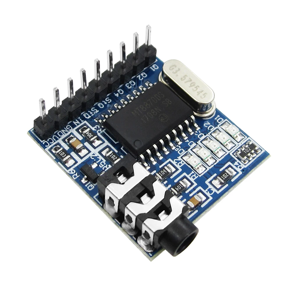 

wholesale 1pcs MT8870 DTMF Audio Voice Decoder Telephone Phone Speech Decoding Voice Board Module LED Indicators With Pins