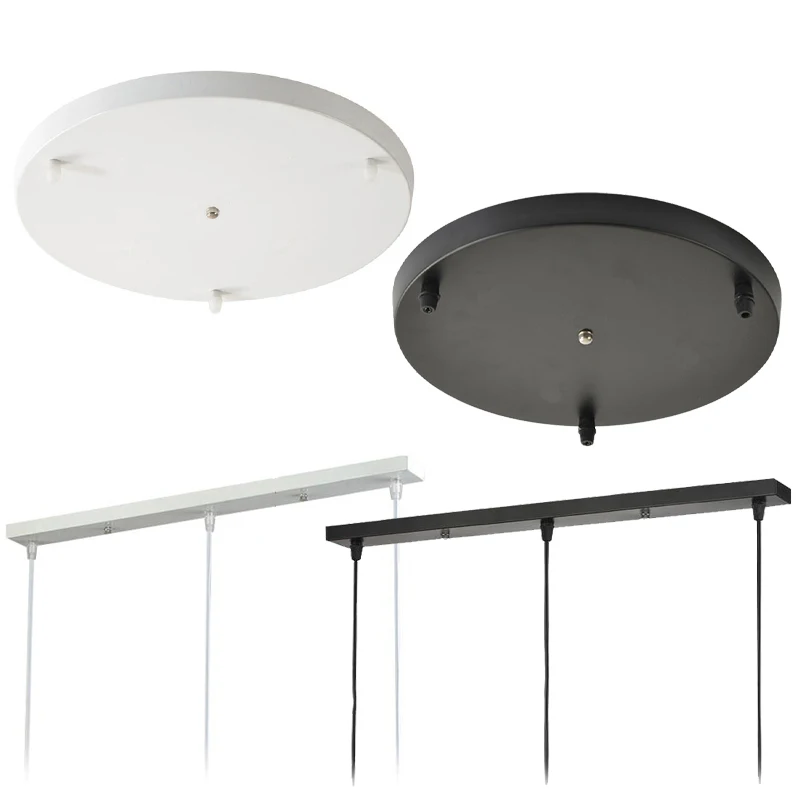 Diameter 30 50CM Black White Ceiling Plate Round Rectangle Ceiling Mount Light Accessories For Pendant Lamp Wall Light Hang Lamp
