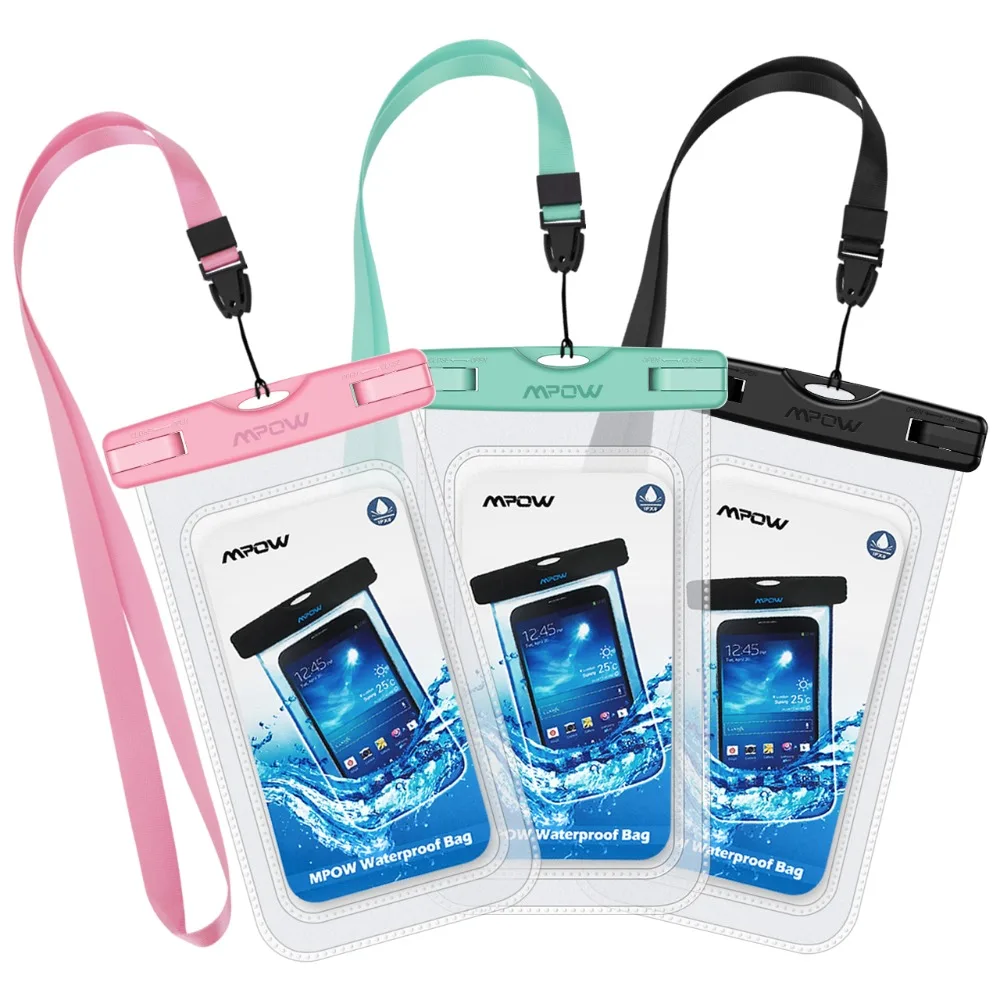 3PCS MPOW Universal Waterproof Bag Case Dust-proof Underwater Swimming Cell Phone Pouch for iPhone for Samsung for Xiaomi 14