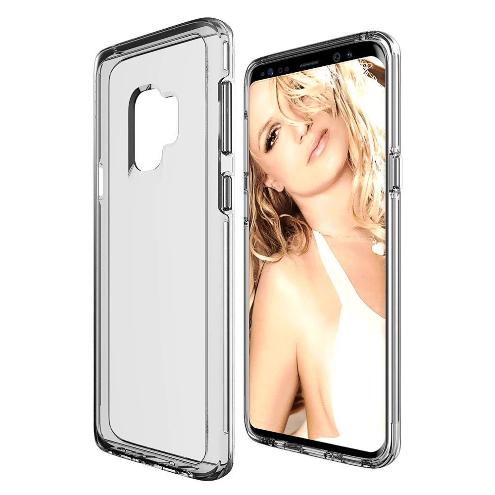 Cases For Samsung Galaxy S9 Plus Crystal Clear Hard Back Cover Soft TPU Silicone Bumper Hybrid Shockproof Case S9(HD Clear) |