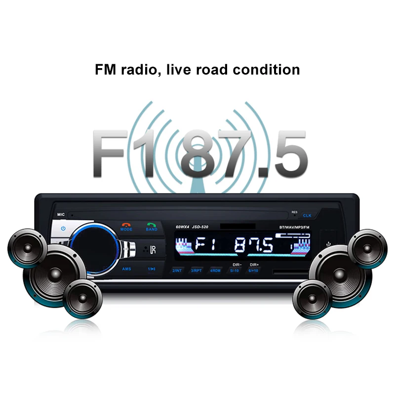 Автомагнитола стерео Bluetooth V2.0 12 В 1 Din FM Aux вход приемник SD USB MP3 автомобильный аудио