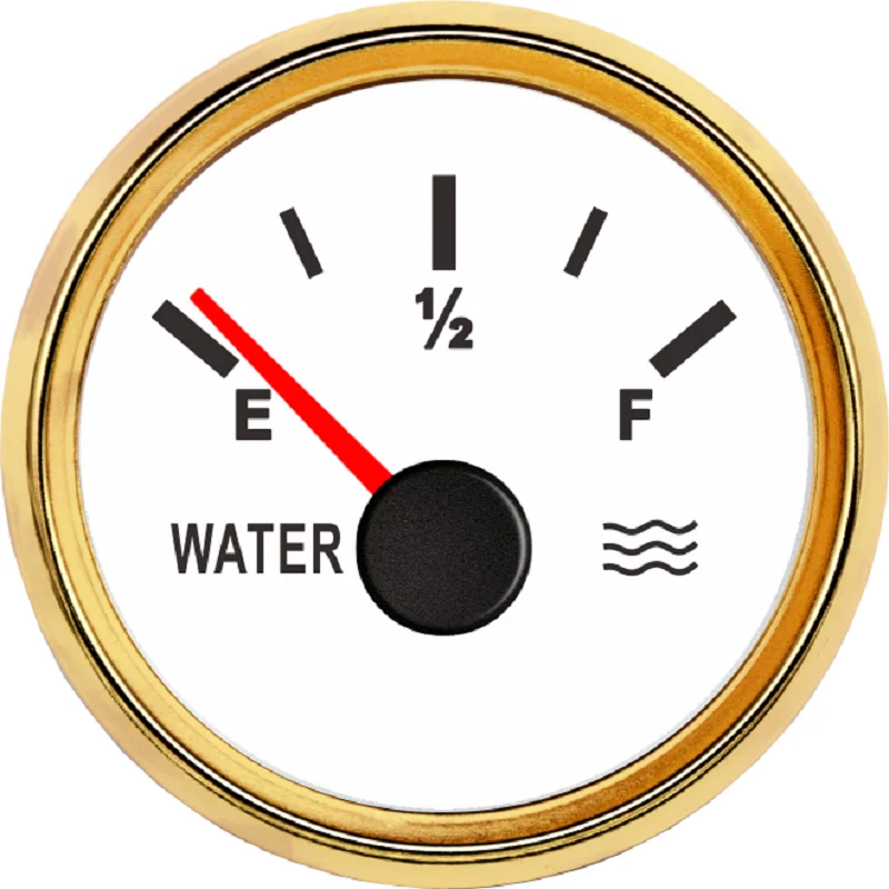

TopMonKng Marine Water Level Gauge Boat Water Tank Indicator Empty Full Red/Yellow LED 12/24V 52mm 240-33ohms