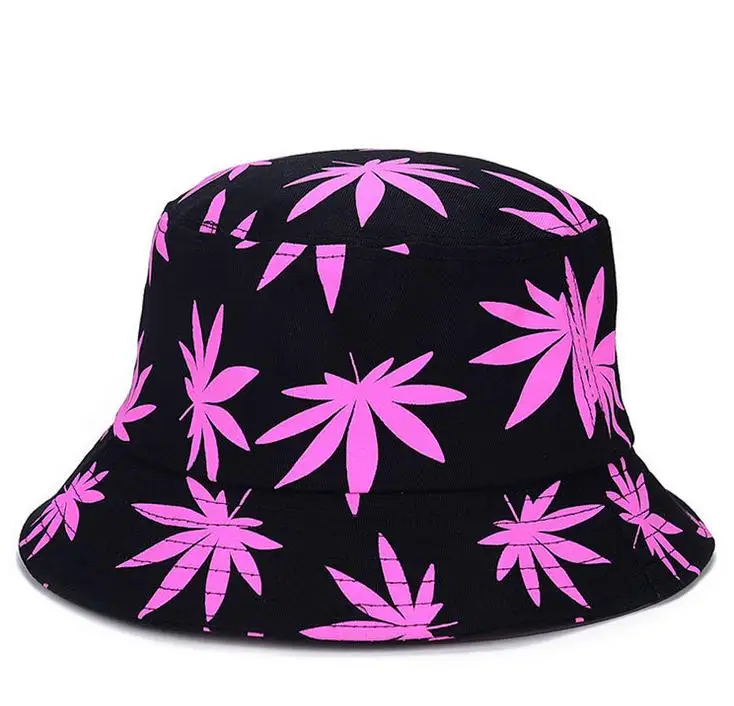 Спортивные мужские и женские шляпы для путешествий весна лето и осень пляжная кепка вдоль шапки для рыбака - Цвет: pink leave