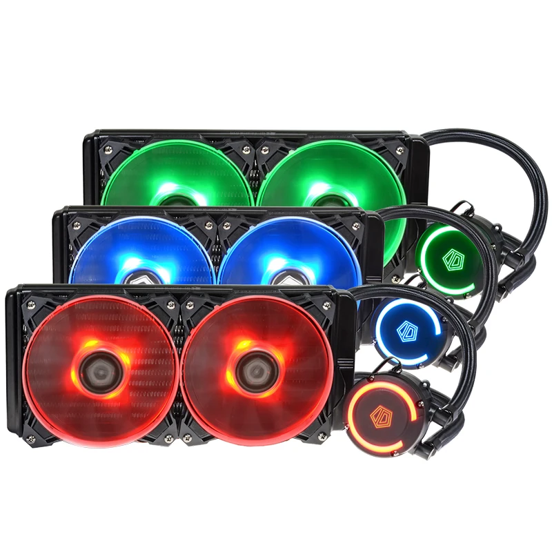 ID-COOLING AURAFLOW 240 RGB светильник Интегральные эффекты с водяным охлаждением cpu кулер 240 ряд полная Платформа Пряжка включает AM4