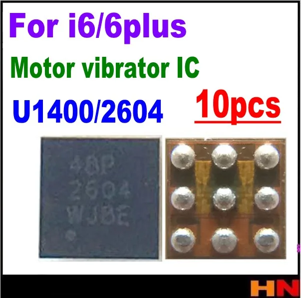 10pcs wholesale U1400 motor vibrator vibe driver ic for iphone 6 6plus 2604 DRV2604YZF chip 9pins | Мобильные телефоны и