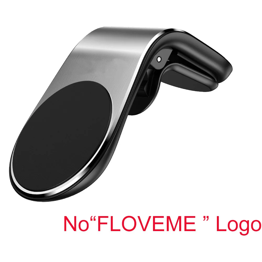 FLOVEME магнитный автомобильный держатель для телефона для iPhone 8 7 X вентиляционное отверстие крепление в автомобиль магнитный держатель телефона Подставка смартфон Voiture клип магнитный держатель держатель для тел - Цвет: Silver No Logo
