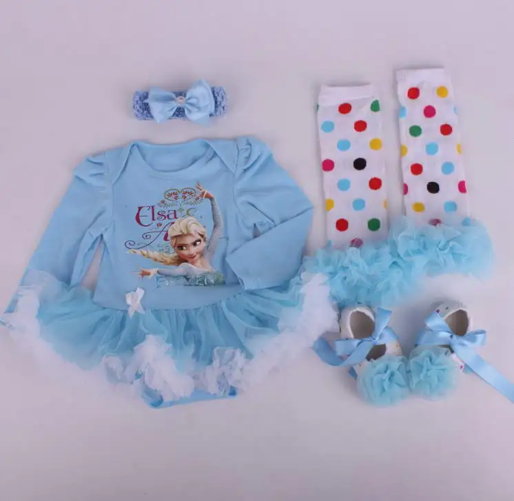 Free Shipping 6sets lot Newborn Infant Toddler Baby Girl s 4 piece Clothing Set Romper Dress