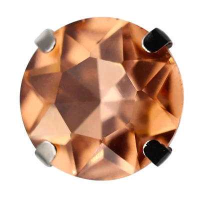 50 шт./партия круглые серебряные металлические элементы стеклянные кристаллы Камни швейные стразы с отверстиями коготь чашка Стразы для одежды - Цвет: lt peach