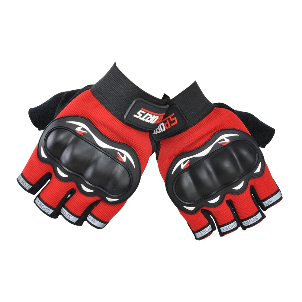 Перчатки для верховой езды, перчатки для езды на мотоцикле, перчатки без пальцев, для спорта на открытом воздухе, для страйкбола, жесткие перчатки на полпальца, тактические перчатки P30 - Цвет: Красный