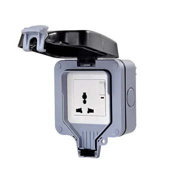 

IP66 Universal Hole Power Outlet Waterproof and Bright Outdoors Cover Wall Socket 10A 250V With Switch