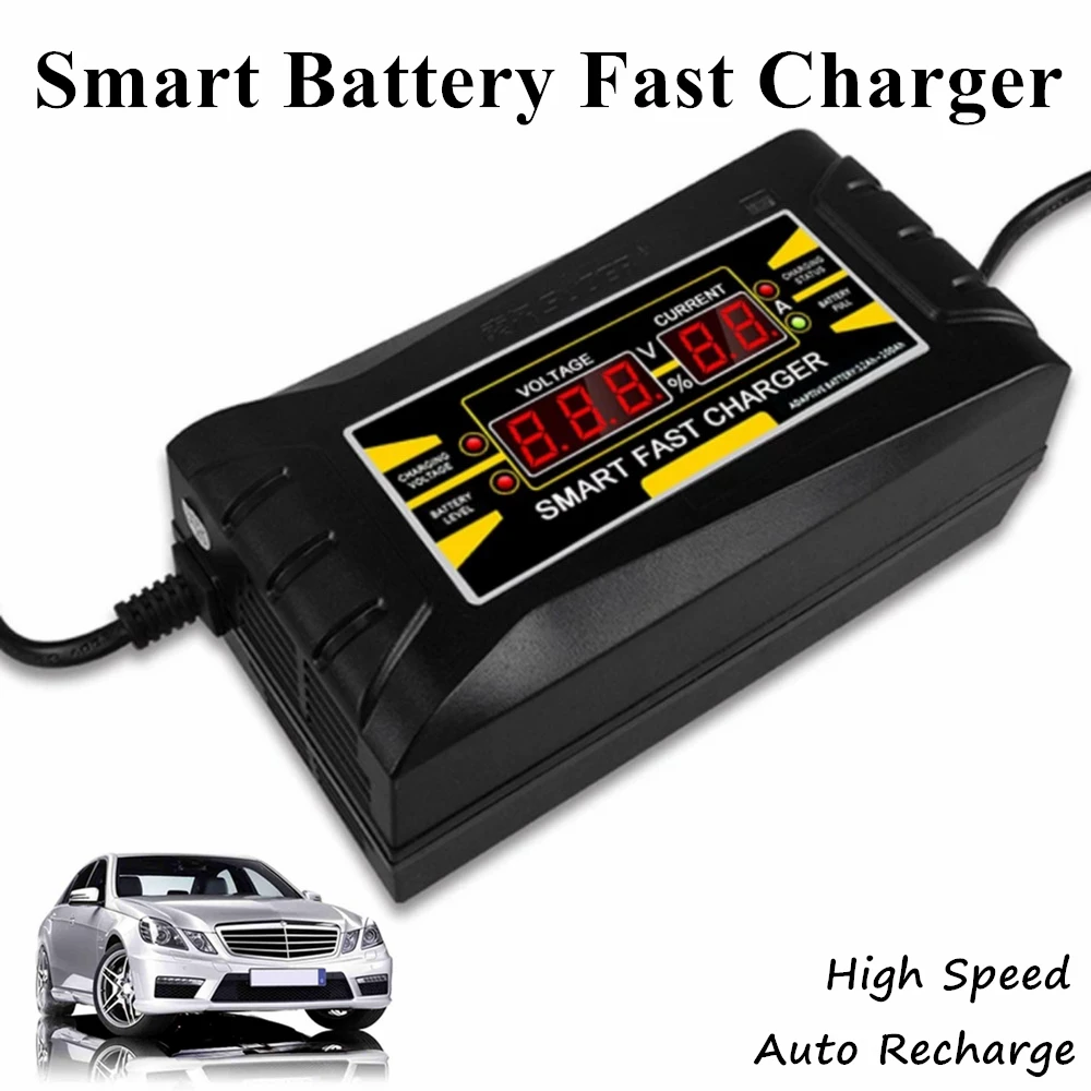 

2019 Car Battery Charger Auto Recharge Autimatic LCD Display Short Start Function Overcharge Three-Phase Battery Booster