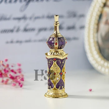 H& D Ретро арабский дворец стекло флакон духов античный цветок эфирное масло косметический контейнер домашний/Свадебный декор 13 мл - Цвет: Violet