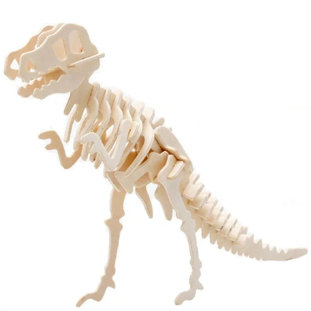 3D Simulation Dinosaur Puzzle Toys DIY Funny Skeleton Model Wooden Educational Intelligent Interactive Toy for Children Gifts 1