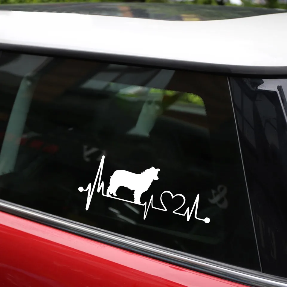 Border Collie Dog Heartbeat Decal Stickers Car Cover Scratches Decorative Accessories Car Styling Car Vinyl Stickers 198.3CM  (11)