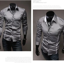 Мужская приталенная индивидуальная отделка уникальный вырез стильное платье с длинным рукавом мужские рубашки