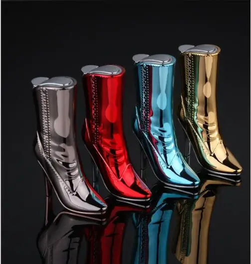 

beautiful ladies boots gas inflatable lighter ,strange new creative High-heeled shoes red flame lighter women's smoking gift
