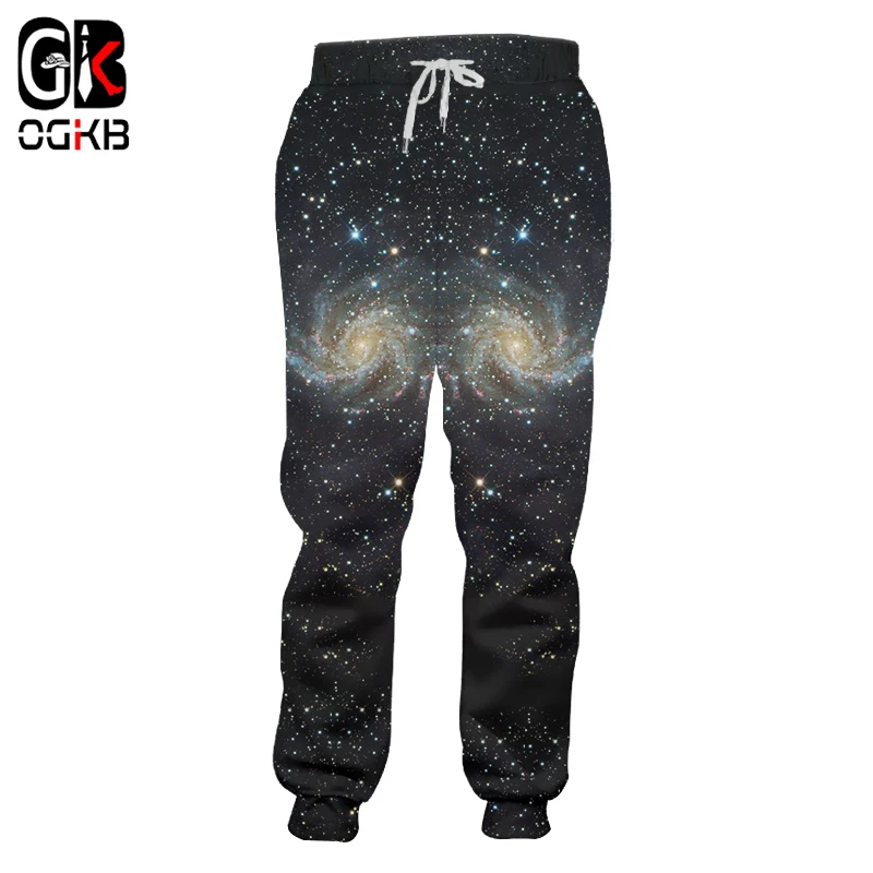 OGKB New Fashion Sweat Pants Joggers Pants 3D Graphic Print Starry Night Sweatpants For Men/women Hip Hop Full Length Trousers